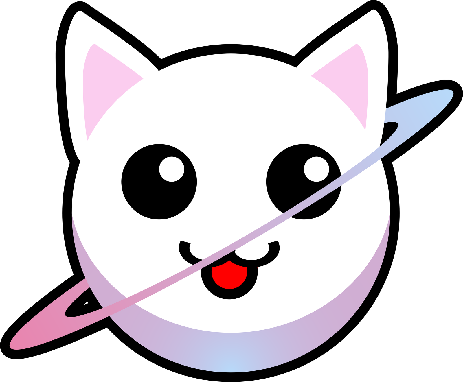 LunaEcho cat bot logo with a pink and blue orbit